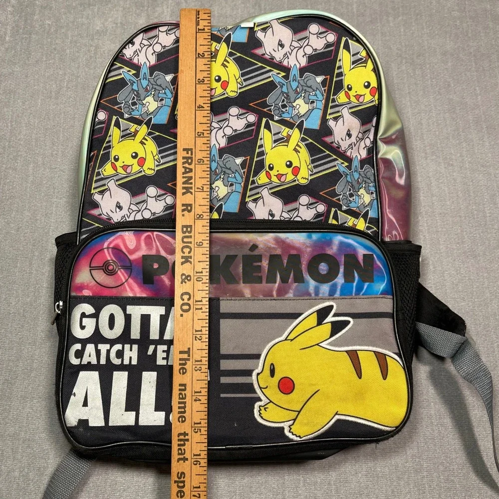 Kids Pokemon‎ Backpack Pikachu Mewtwo Gotta Catch Em All School Bag iridescent